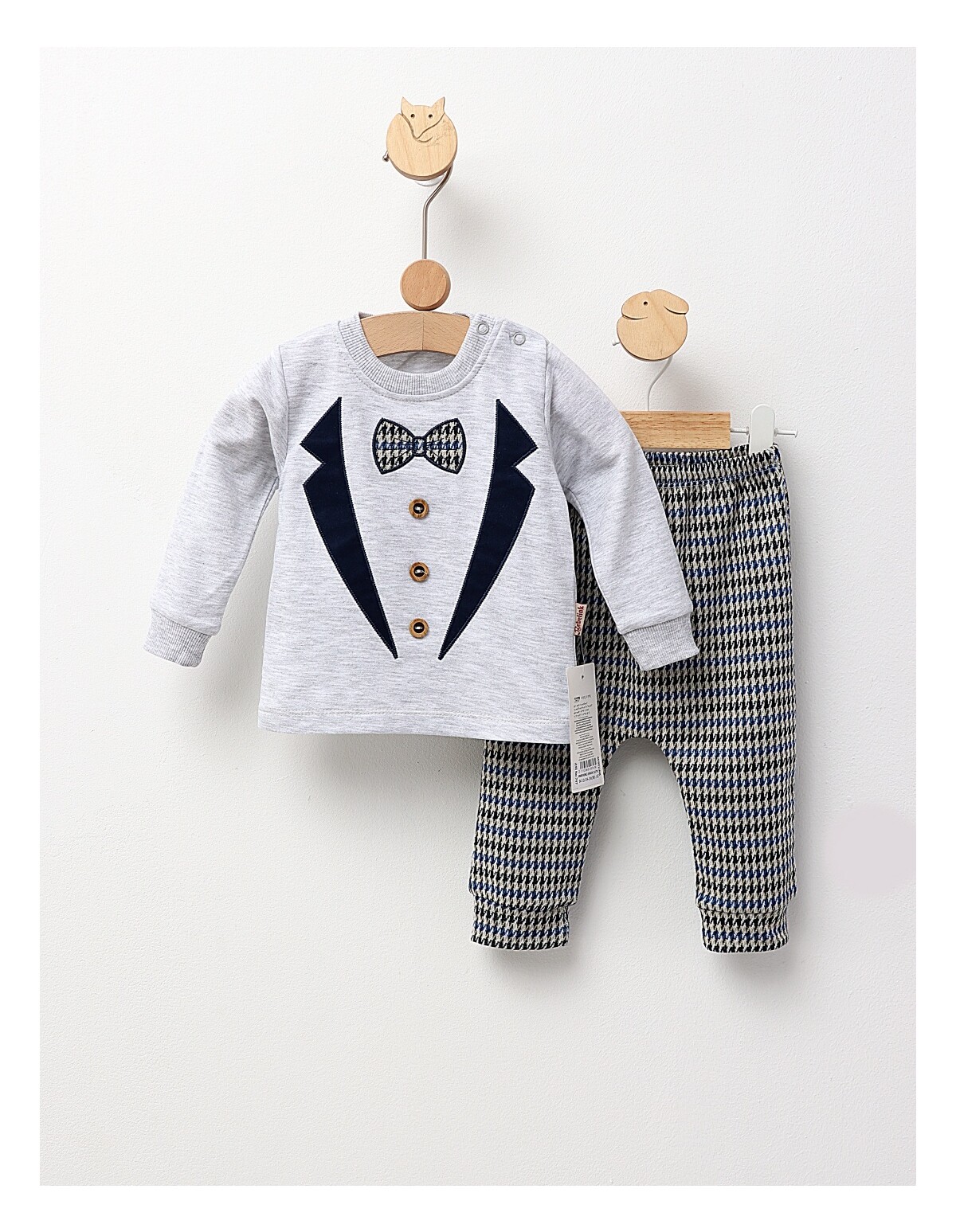 Costumas Design cu Papion, gri