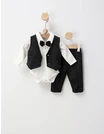Costumas elegant Andrei, cu papion, alb-negru picture - 6