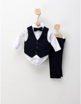 Costumas elegant Ares, alb-bleumarin
