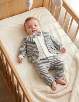 Costumas elegant bebe, Marcus, cu gri