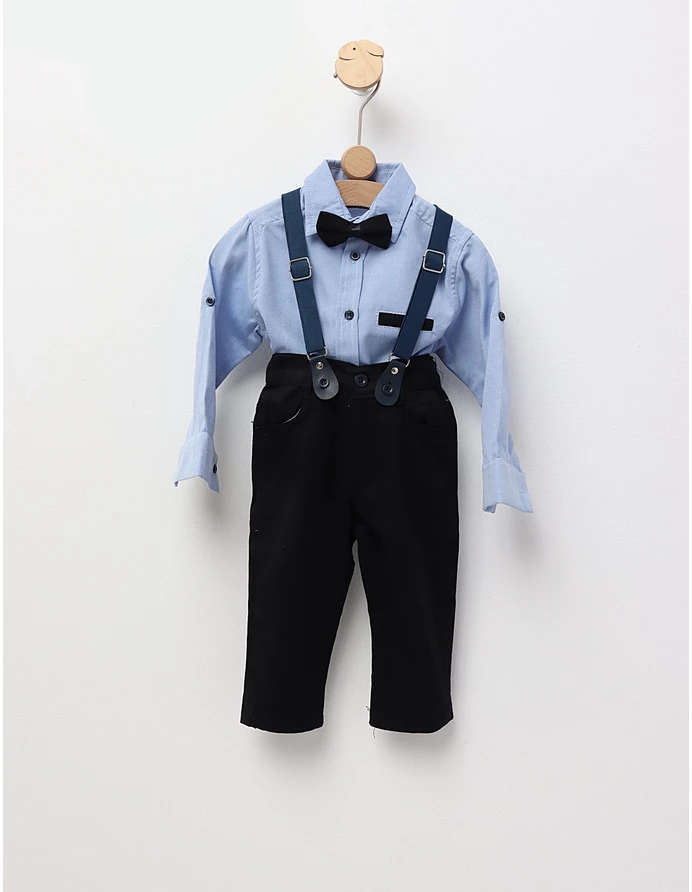 Costumas elegant cu papion, EFBEY albastru picture - 5