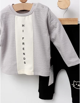 Costumas Hi Friends, model gri-negru