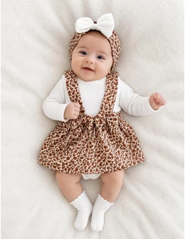 Costumas Leopard Print, alb-maro