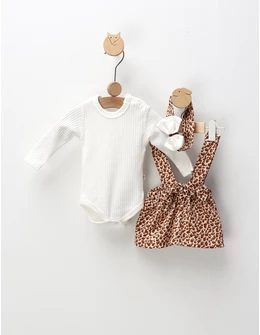 Costumas Leopard Print, alb-maro