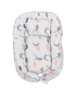 Cuib bebelusi Baby NEST, gri-alb luna-nori,Pedaliza 2