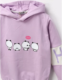 Hanorac 3 ursuleti panda, mov