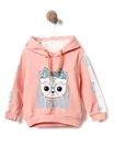 Hanorac cu gluga MEOW model coral 1