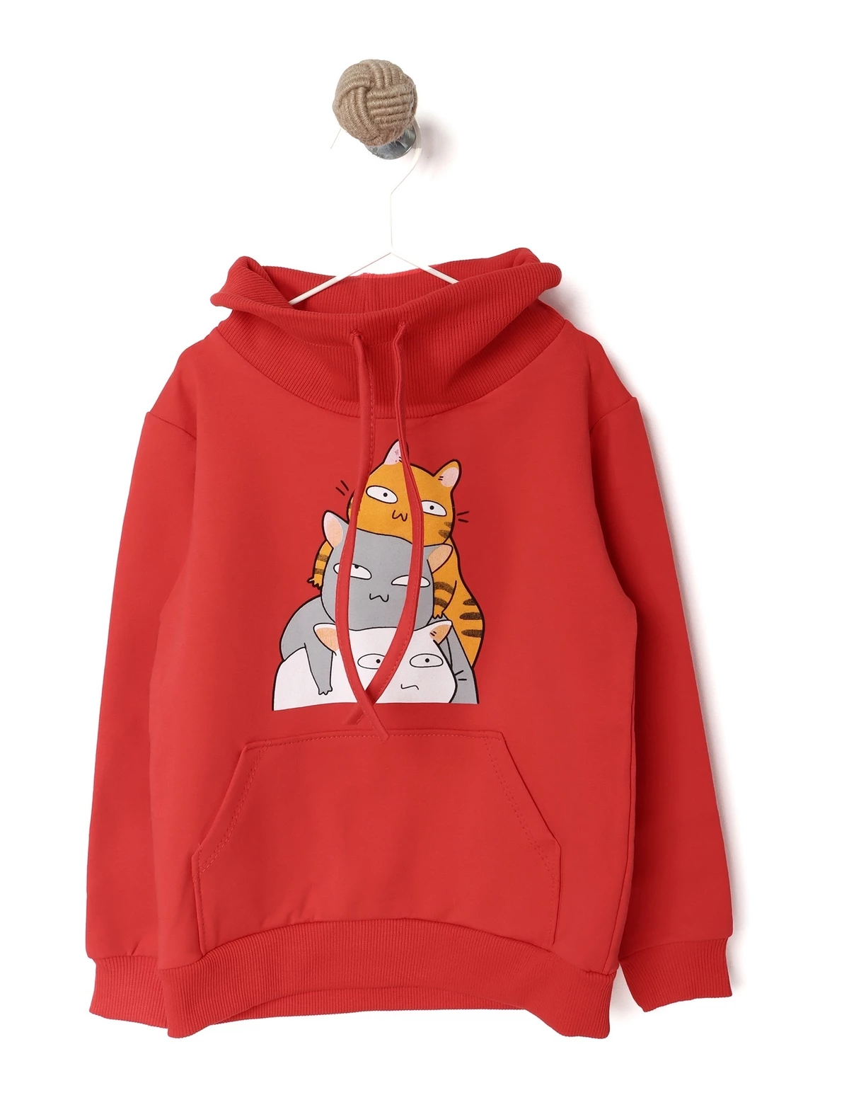 Hanorac guler inalt JUST CATS rosu