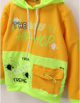 Hanorac The Body is HIPHOP, galben