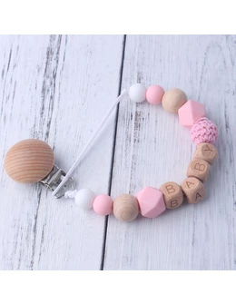 Lantisor pentru suzeta sau jucarie Baby roz 1