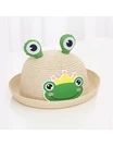 Palarie de paie Broscuta Kermit crem 1
