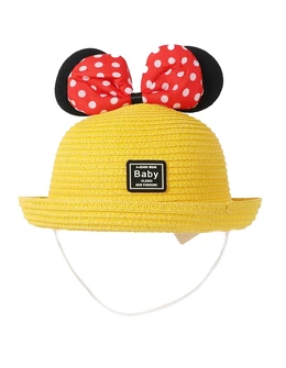 Palarie Minnie Mouse de plaja galben 1