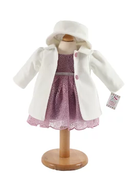 Palton cu rochita ELY model alb-mov 1