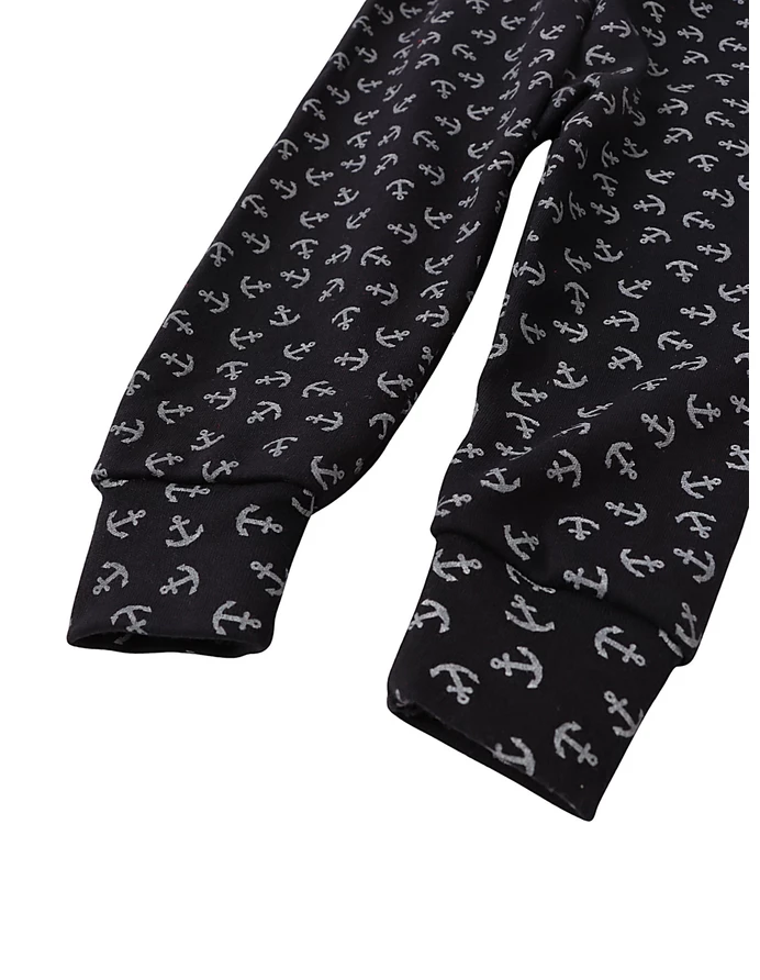 Pantaloni bebe, cu ancore, model bleumarin picture - 2