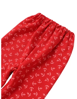 Pantaloni bebe, cu ancore, model rosu