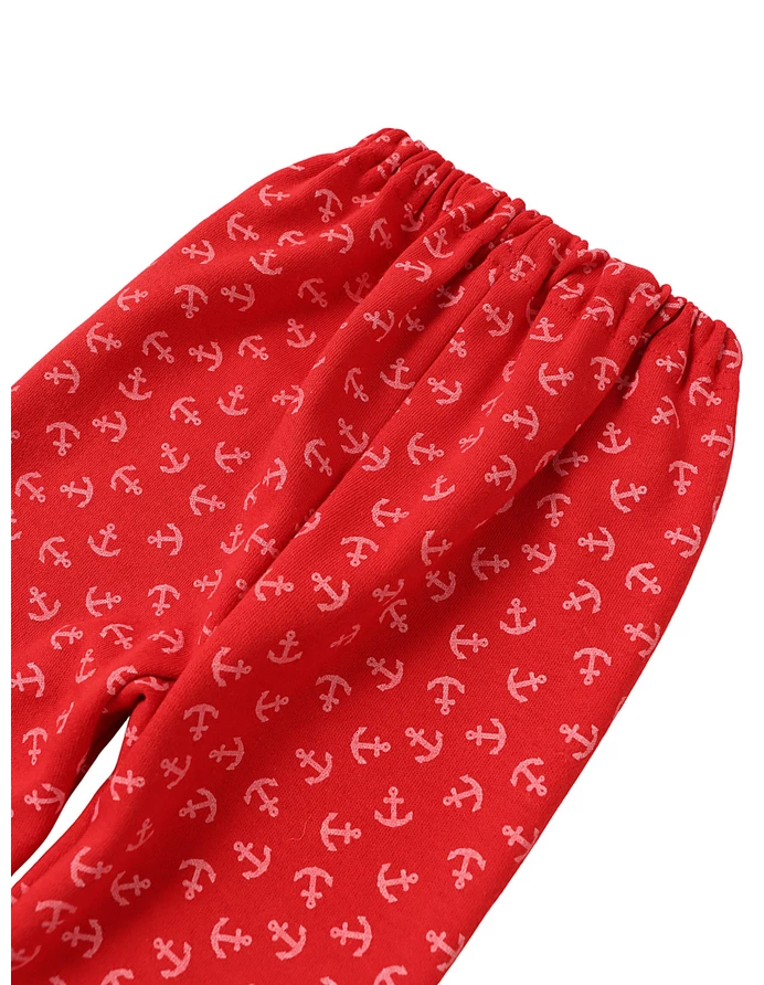 Pantaloni bebe, cu ancore, model rosu picture - 2