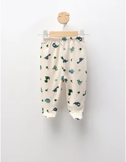 Pantaloni cu botosei Ace Trase, Dino, alb-crem