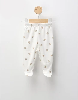 Pantaloni cu botosei Ace Trase, Mini Bear, alb