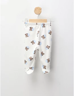 Pantaloni cu botosei Ace Trase, Toy Bear, alb-albastru