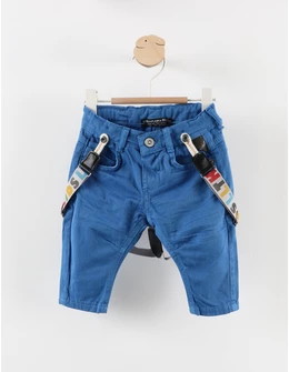 Pantaloni de blug cu bretele LILITOP albastru 1