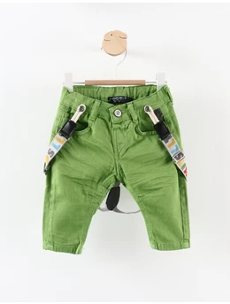 Pantaloni de blug cu bretele LILITOP verde 1
