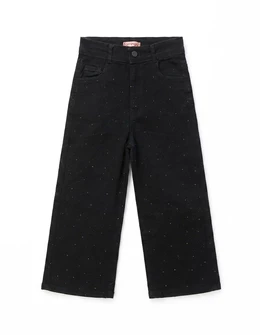 Pantaloni de blug, cu sclipici, negru