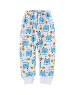 Pantaloni imprimati alb-albastru Vintage Car