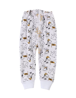 Pantaloni imprimati alb-galben Snoppy