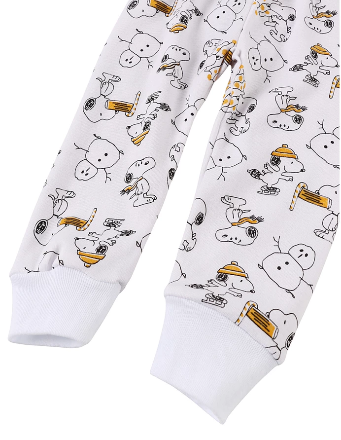 Pantaloni imprimati alb-galben Snoppy picture - 2