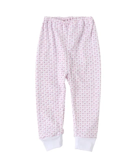 Pantaloni imprimati alb-mov Inimioare