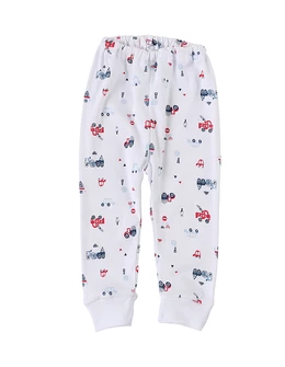 Pantaloni imprimati alb-rosu Fire Truck