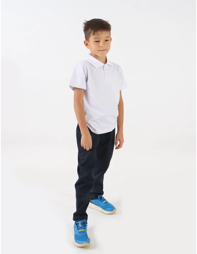 Pantaloni tercot uniforma slim, bleumarin picture - 3