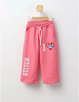 Pantaloni trening STITCH drepti, roz