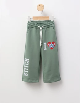 Pantaloni trening STITCH drepti, verde