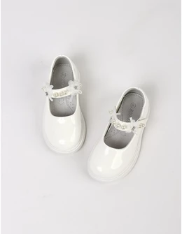 Pantofi perle Olivia alb