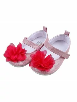 Pantofiori cu floricica model roz 1