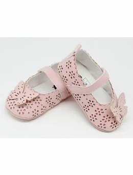 Pantofiori eleganti fetite cu fluturas model roz 2