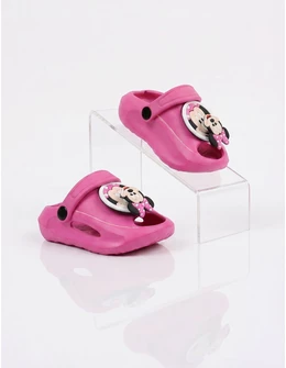 Papuci spuma Jibbtz rotativ Minnie, ciclam