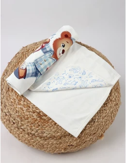 Paturica bebe, Ursuletul Somnoros, alb-albastru