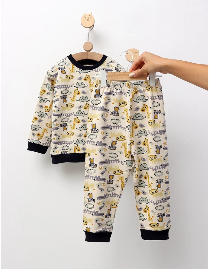 Pijama bbc ML, Animalute Safari, crem-gri picture - 3