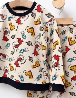 Pijama bbc ML, Astro-Dino, crem-rosu