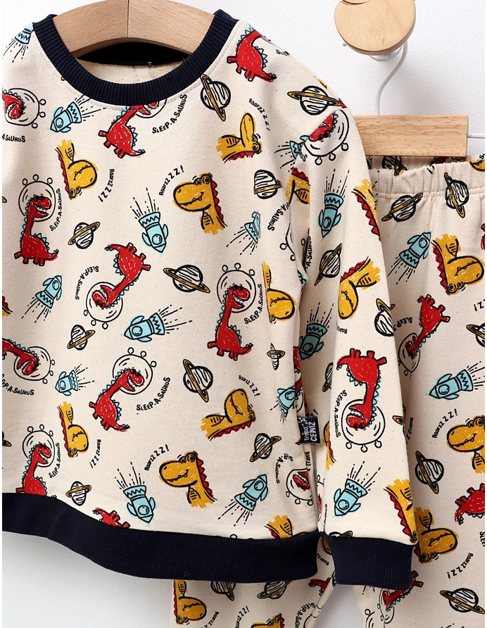 Pijama bbc ML, Astro-Dino, crem-rosu picture - 2