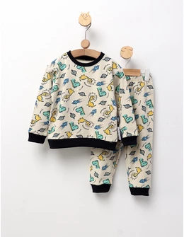 Pijama bbc ML, Astro-Dino, crem-verde