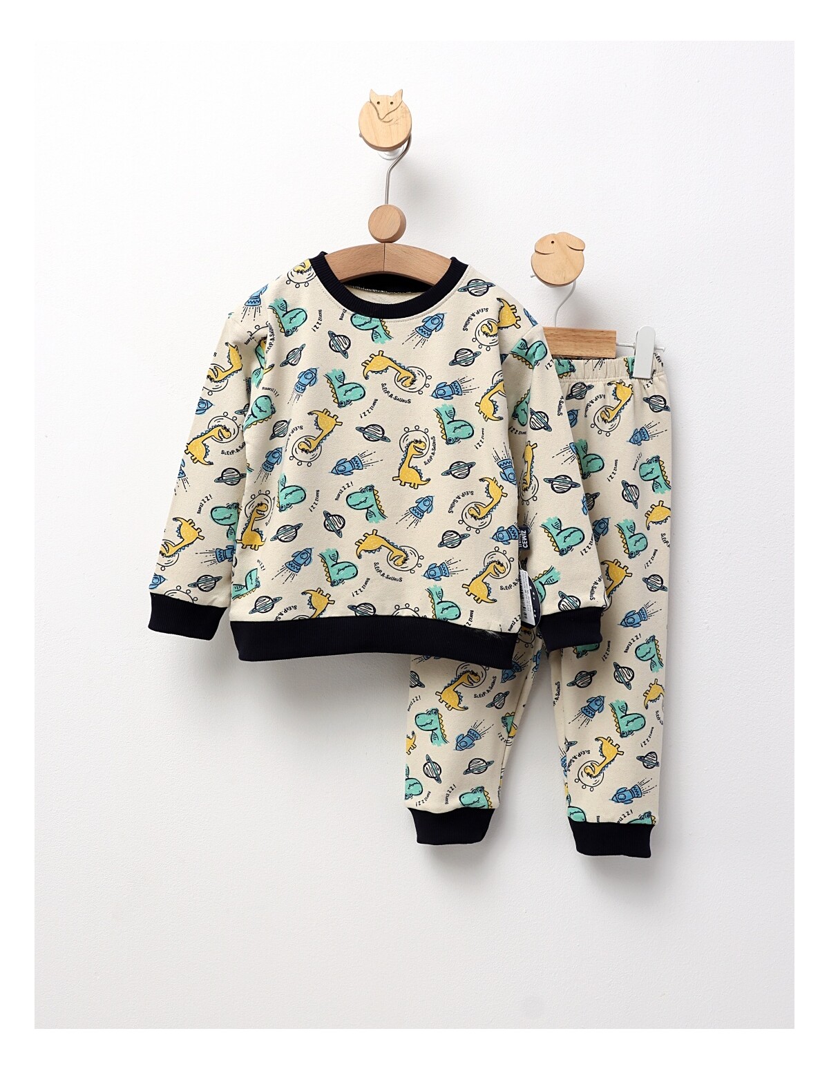 Pijama bbc ML, Astro-Dino, crem-verde