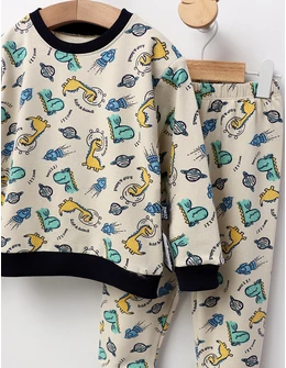 Pijama bbc ML, Astro-Dino, crem-verde