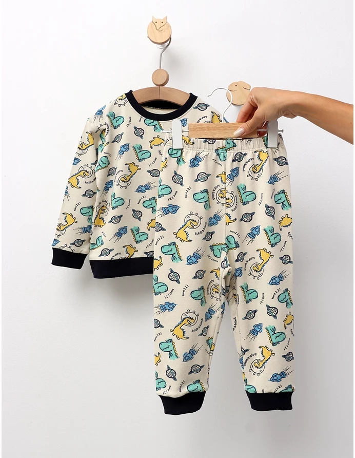 Pijama bbc ML, Astro-Dino, crem-verde picture - 3