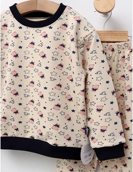 Pijama bbc ML, Just Love, bleumarin-crem