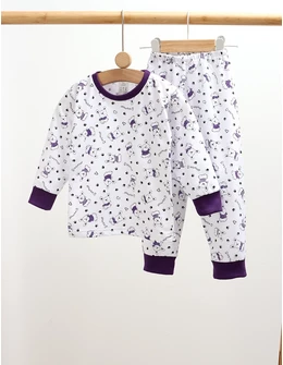 Pijama bbc ML Romania, Absorba Rabbit, alb-mov