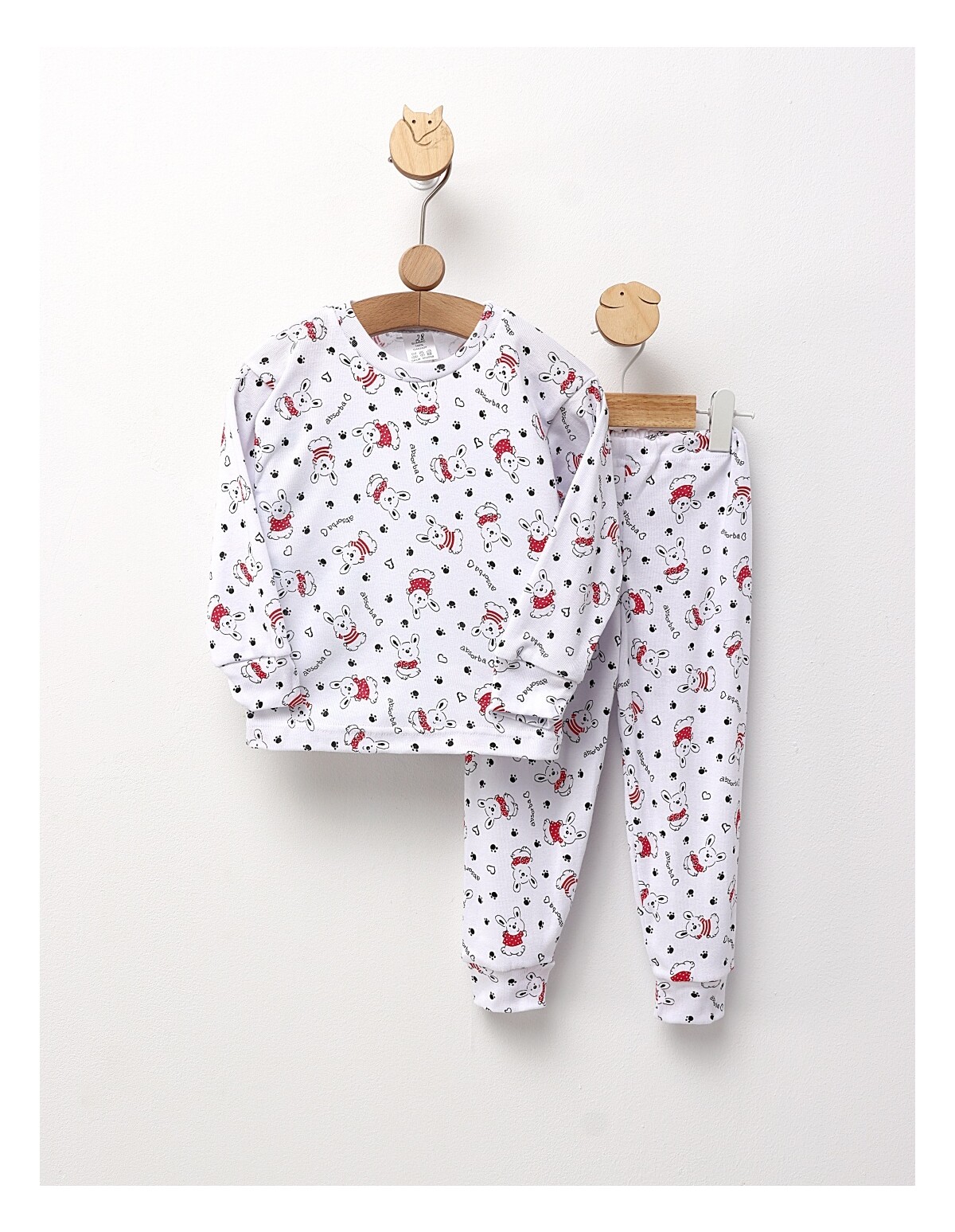 Pijama bbc ML Romania, Absorba Rabbit, alb-rosu