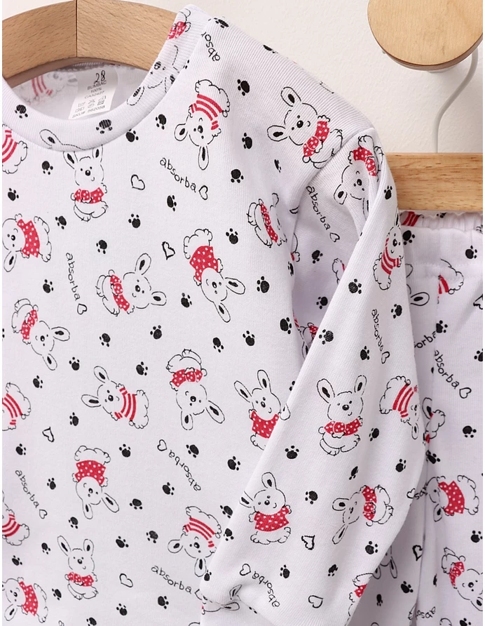 Pijama bbc ML Romania, Absorba Rabbit, alb-rosu picture - 2